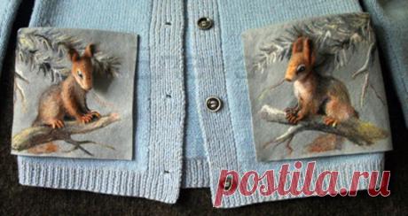 Декоративные карманы "Белки" выполнены из шерсти, основа искусственный фетр. На фото представлен вариант оформления. Размер 22см * 18см. (основа фетр мягкий).