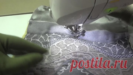 6.Заготовка серого кошелька, стежка полукруги.