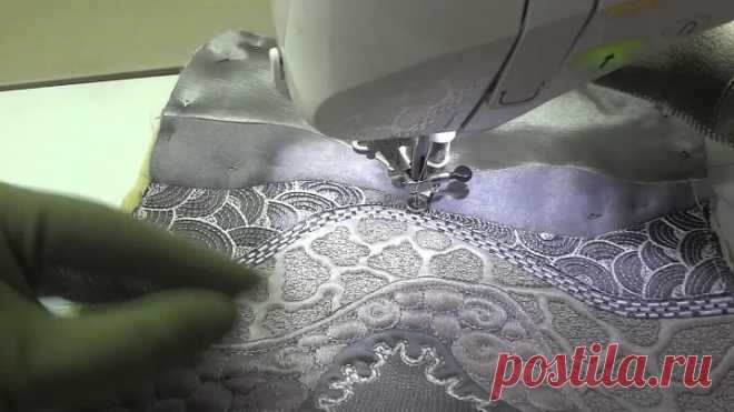 6.Заготовка серого кошелька, стежка полукруги.