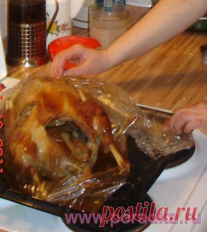 Рождественский гусь с яблоками быстрого приготовления