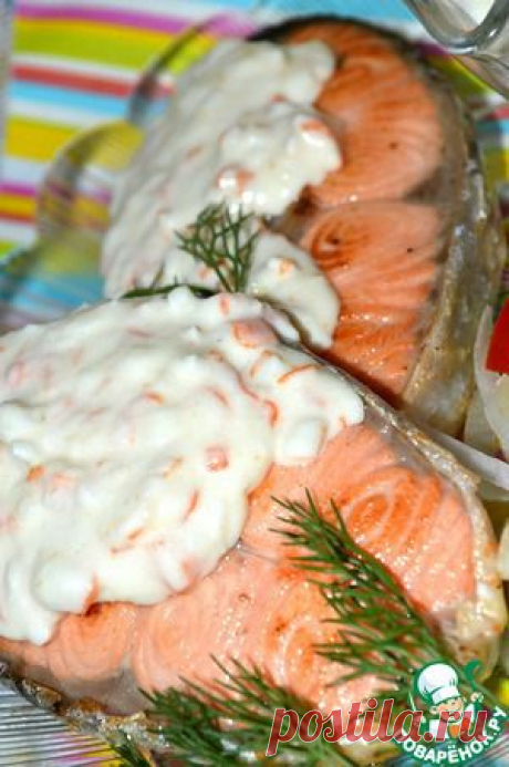 Форель с крабовым соусом и чесноком - кулинарный рецепт
