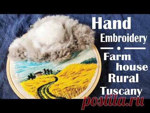 Hand Embroidery Hoop Art: Farmhouse in Rural Tuscany