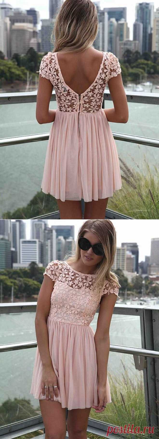 Pink Embroidered Lace Top Dress with Tulle Pleated Skirt