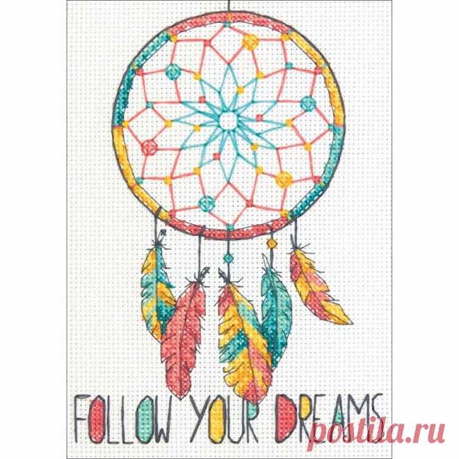 Dimensiones contadas cruz puntada Kit - Dreamcatcher (70-65158), Blooming buho (70-65163) de yuhsiutomas en Etsy Studio
