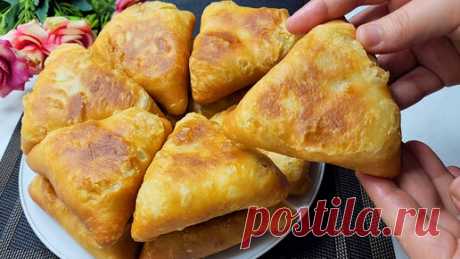 За 10 минут 1 стакан кефира и целая гора вкуснятина готова. Моментальные пирожки. Ешь хоть каждый день, не надоедает | Готовьте с узбечкой | Дзен