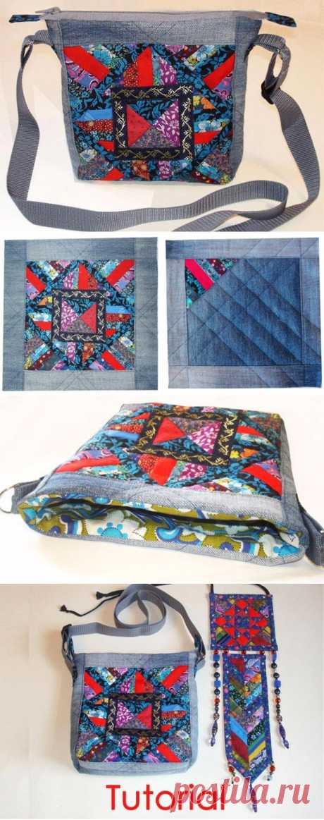 We sew a bag of patchwork and old jeans. DIY tutorial with pictures.
Шьем сумку  из лоскутков и старых джинсов. https://www.handmadiya.com/2015/09/bag-patchwork-denim.html