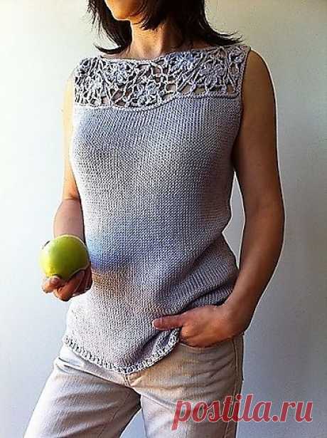 Ravelry: Vivian - floral lace-top shell pattern by Vicky Chan