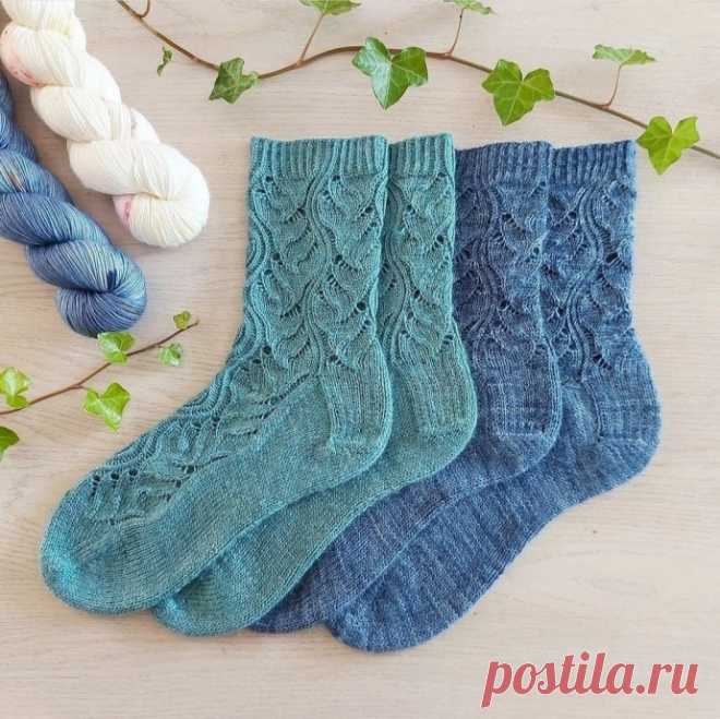 Ажурные носочки спицами