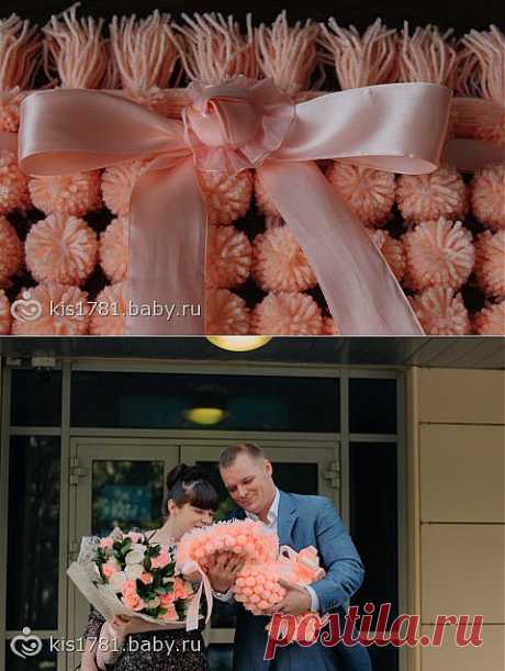 Плед помпончиками на выписку! (МК)