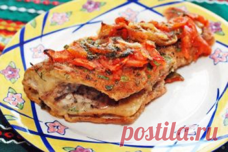 Морской окунь в духовке запеченный с овощами