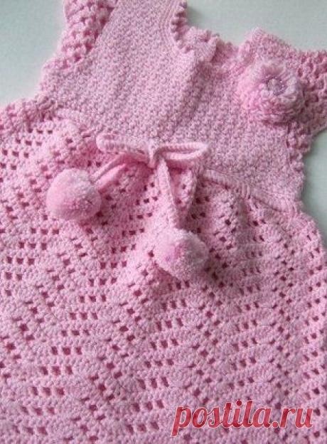 Сарафан для девочки крючком..