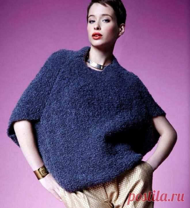 Джемпер-кокон спицами. / knittingideas.ru