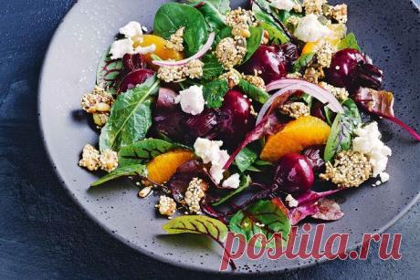 Roast beetroot salad with savoury granola