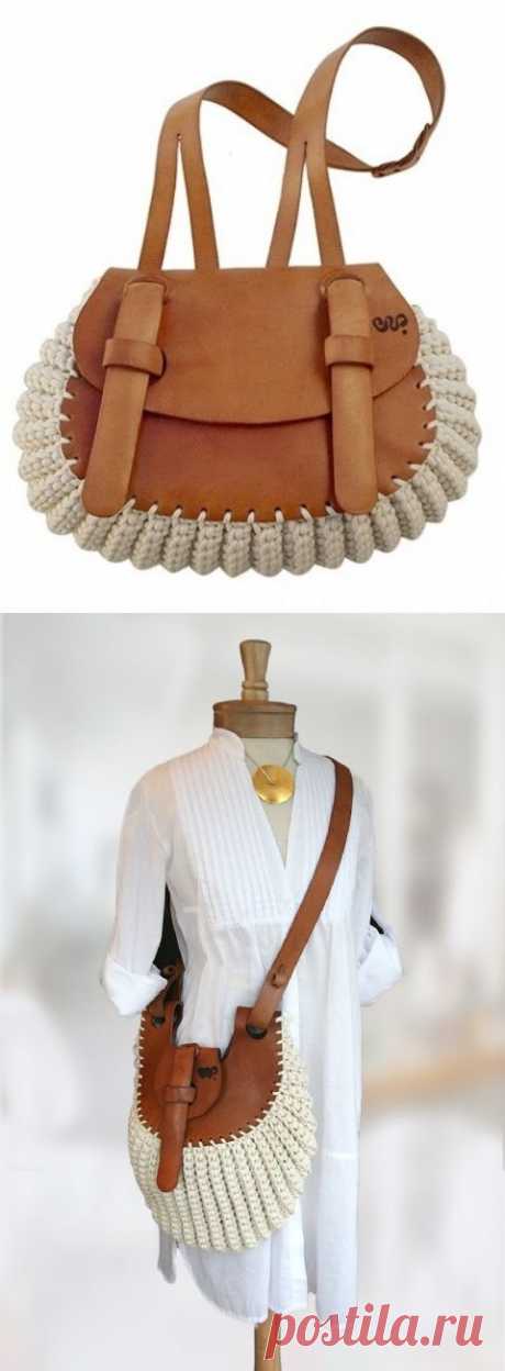 Кожа + хлопковый шнур (подборка)