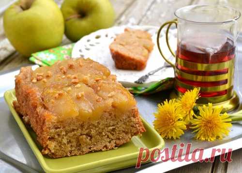Постный яблочный пирог-перевертыш - кулинарный рецепт