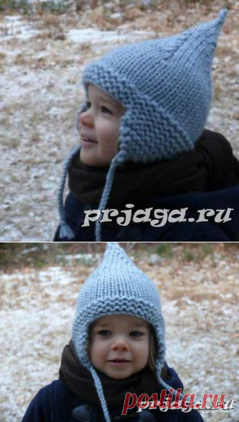 Шапка детская зимняя спицами