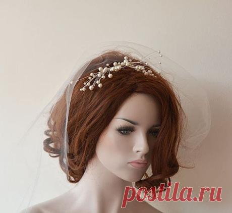 Pearl Wedding Headband Pearl Bridal Hair Comb Wedding by ADbrdal