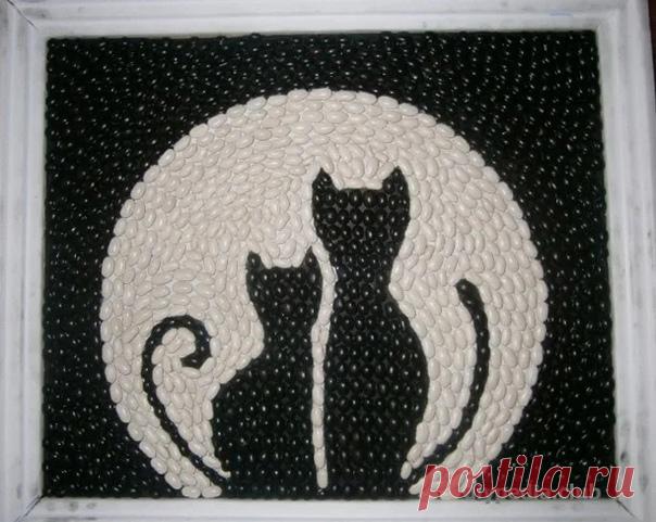 Панно из фасоли