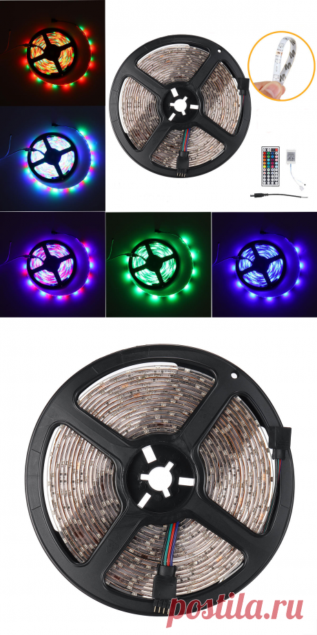 5m 3528 rgb smd waterproof 300led strip light lamp bar tv back lighting kit+ 44keys remote control dc12v Sale
