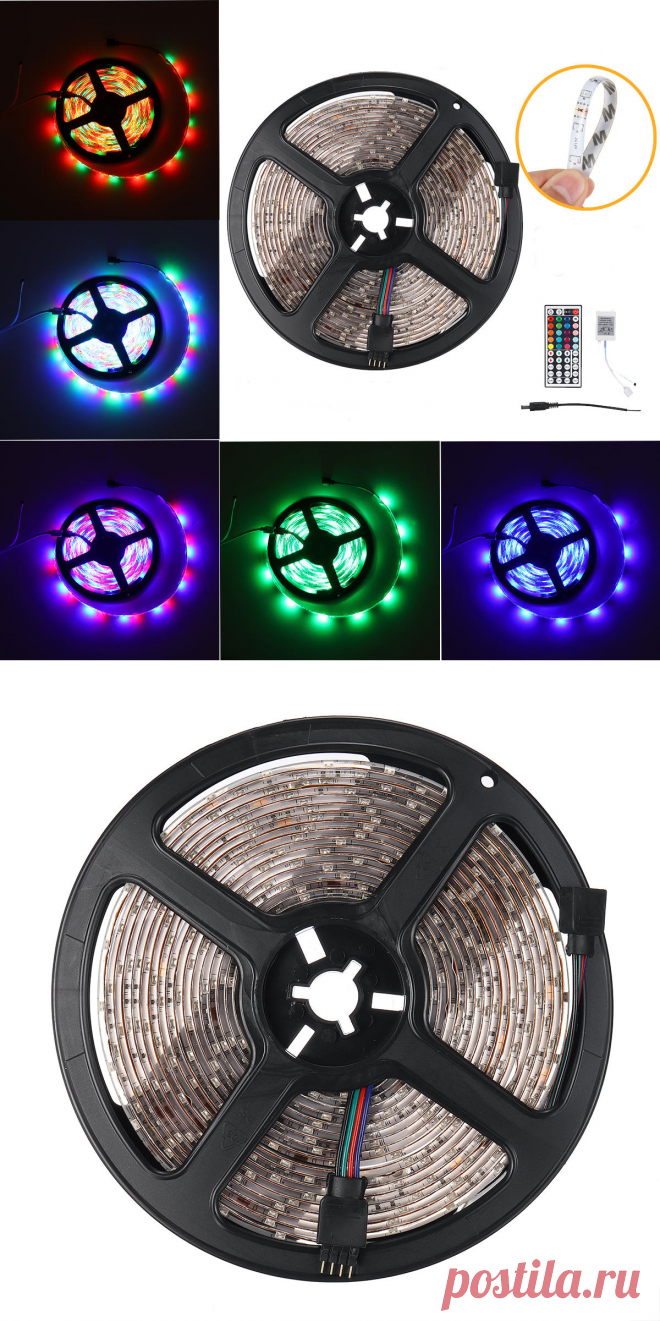5m 3528 rgb smd waterproof 300led strip light lamp bar tv back lighting kit+ 44keys remote control dc12v Sale