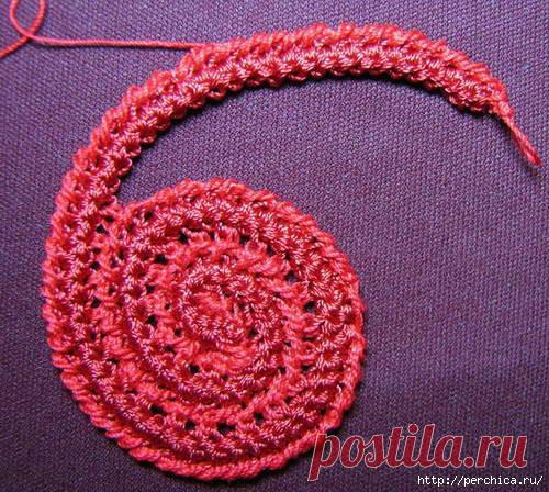 Двухцветная спираль из шнура гусеничка - МК от Мирославы Горохович