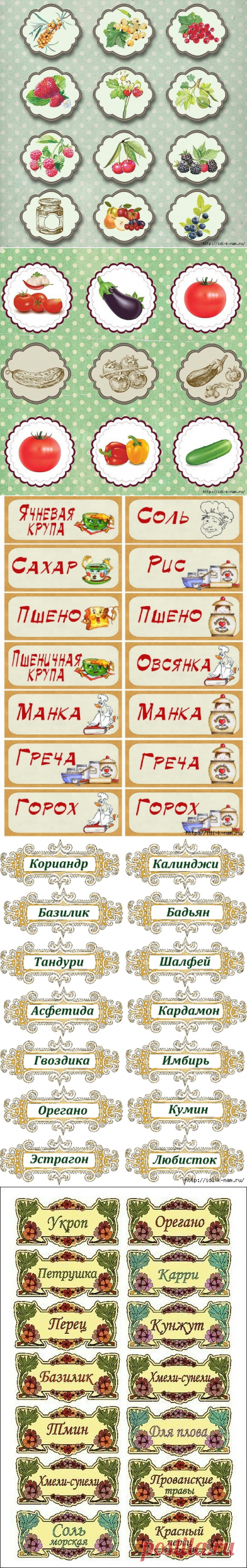 этикетки для кухни