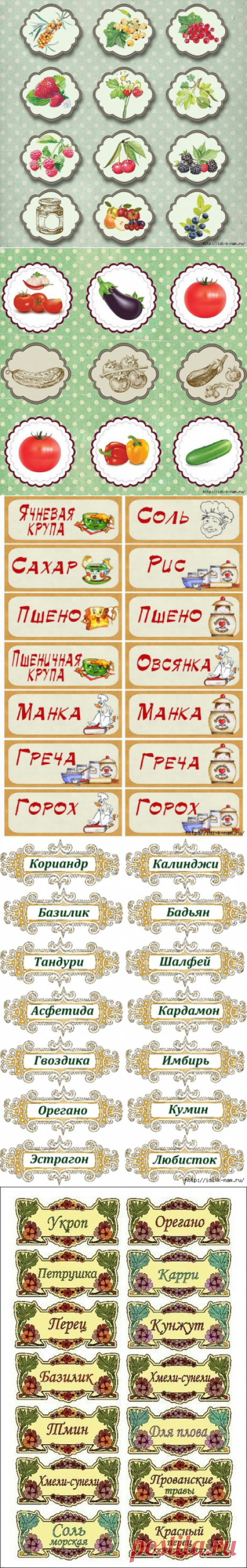 этикетки для кухни