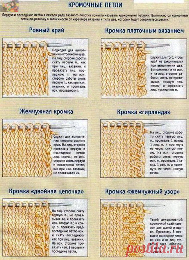6 ВИДОВ КРОМОЧНЫХ ПЕТЕЛЬ