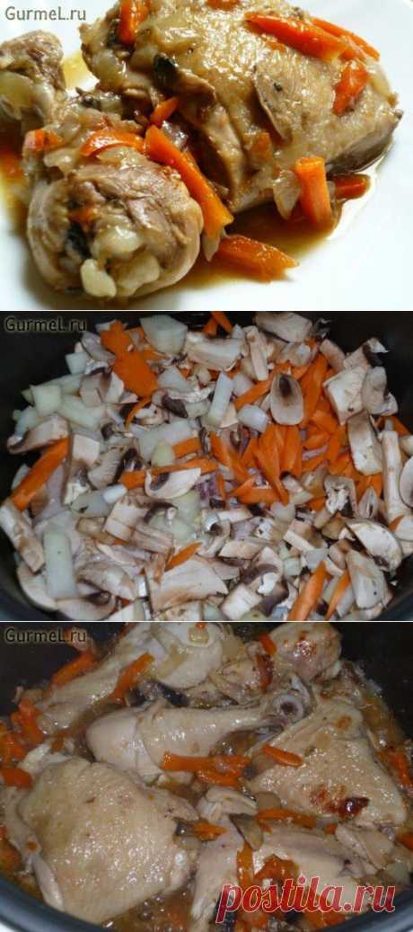 Курица с грибами в мультиварке