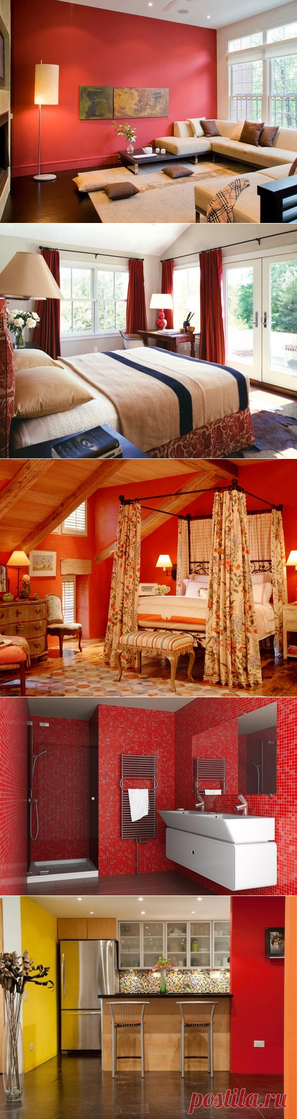 Шикарный красный цвет в дизайне интерьера: красные интерьеры фото
