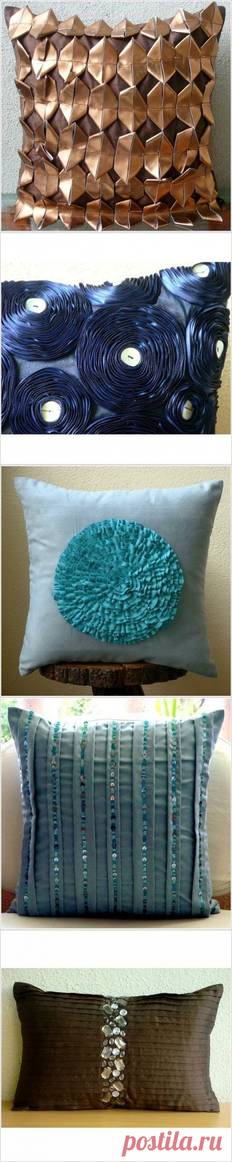 Декор подушек. Pillow, cushions decor ideas. ~ HandMadiya.com