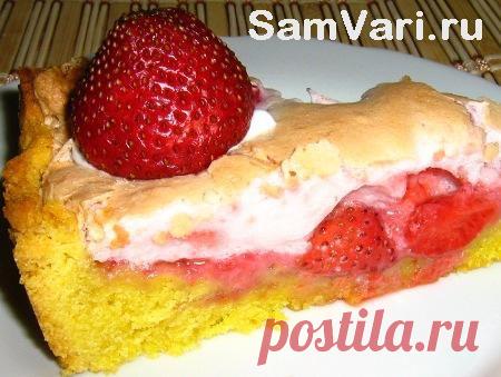 Клубничный пирог. Рецепт с фото. Рецепты с клубникой.