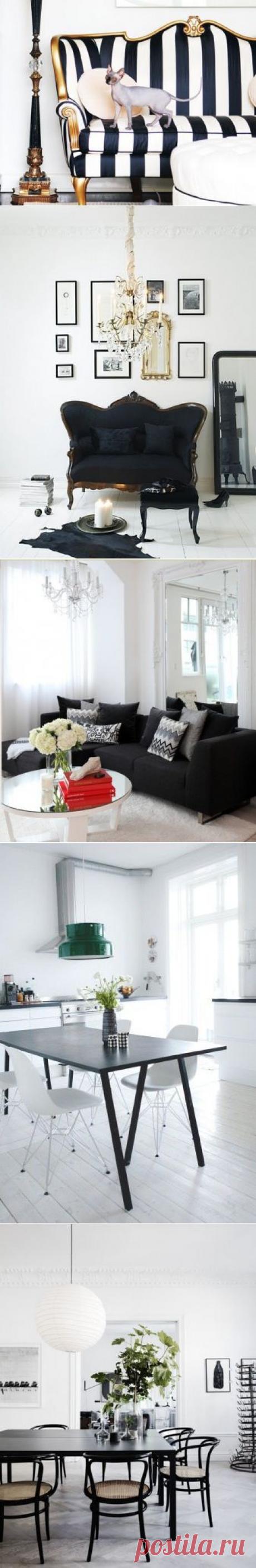 Как создать черно-белый интерьер: 4 совета, 20 примеров