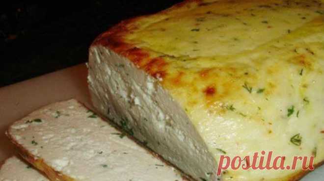 Сыр домашний, запеченный в духовке. Получается такая вкуснятина!