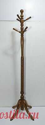Vintage Rustic Barley Twist Spiral Mission Oak Wood Coat Rack Hall Tree Stand  | eBay No structural issues/defects.
