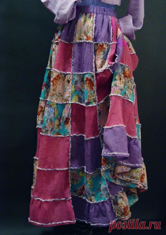 Лоскутная юбка &#171;в пол&#187; за четыре часа -