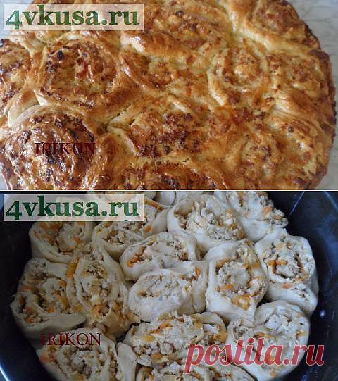 ПИРОГ - РОЗОЧКА |ИНТЕРЕСНО ПО ФОРМЕ А СОДЕРЖАНИЕ МОЖЕТ БЫТЬ КАКОЕ ПОЖЕЛАЕШЬ