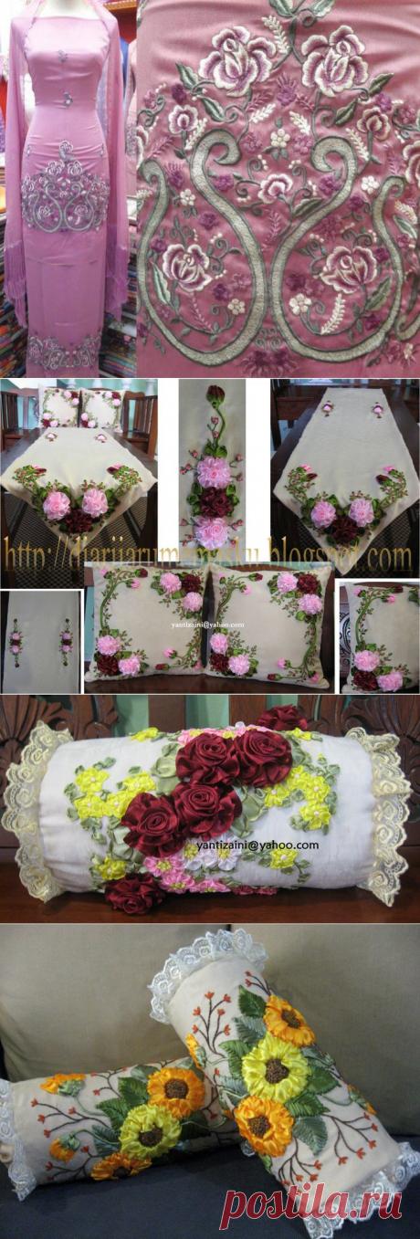 Шикарные вышитые платья и подушки | Stejok-стежок