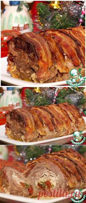 Сочный рулет с вялеными помидорами и сыром - кулинарный рецепт