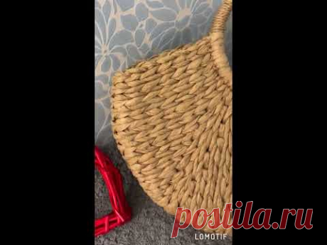 Женская летняя соломенная сумка Корзинка с круглыми ручками