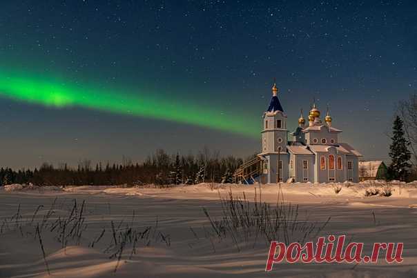 «Морозная ночь» Архангельская область, Церковь Покрова Пресвятой Богородицы на Покровском Радовском подворье Соловецкого монастыря. Автор фото — Александр Ермолин: nat-geo.ru/community/user/229319/ Спокойной ночи.