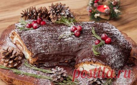 Торт Рождественское Полено Просто Кухня