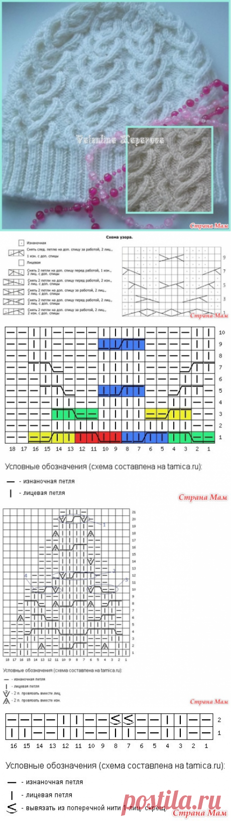 Женская шапка "Морозные узоры" + описание (авторская работа) - Вязание - Страна Мам