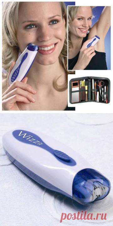 Эпилятор Wizzit (Визит). Находит, захватывает и удаляет нежелательные волосы с корнями, тем самым препятствует их росту.