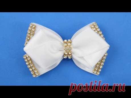 Passo a passo: Laço de fita de cetim  e manta de strass