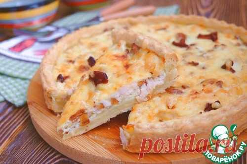 Пирог с курицей и лисичками (можно готовить и с другими лесными грибами)