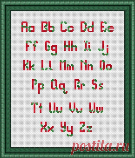 Christmas Alphabet Counted Cross Stitch Pattern in PDF for | Etsy