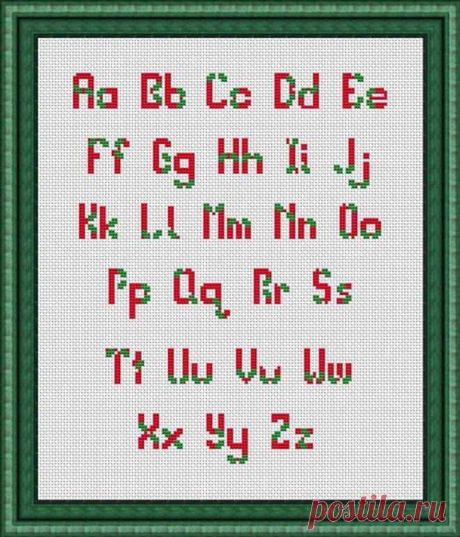 Christmas Alphabet Counted Cross Stitch Pattern in PDF for | Etsy