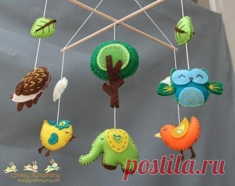 Мобиль из фетра. Идеи и шаблоны / Необычные поделки