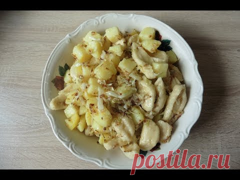 деревенские галушки с капустой